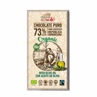 CHOCOLATE NEGRO 73% con aceite de oliva 100gr.