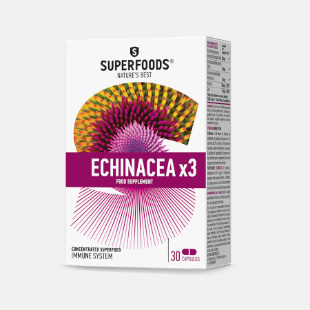 Equinácea x3 – 30 cápsulas – Superfoods