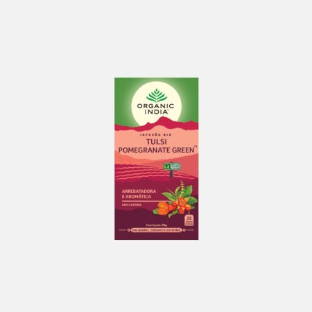 Infusión bio tulsi pomegranate green – 25 sobres – Organic India
