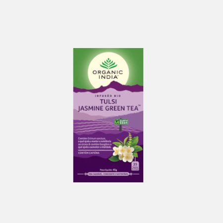 Infusión de té verde Tulsi Bio Jasmine – 25 sobres – Organic India