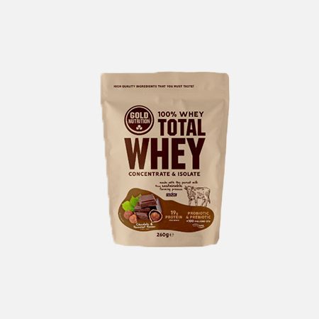 Total Whey Sabor Chocolate-Avellana – 260g – Gold Nutrition