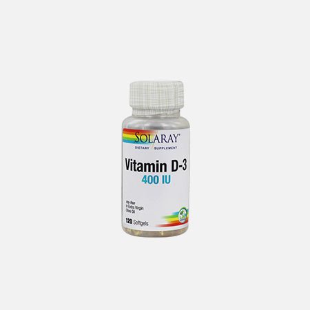 Vitamina D3 400 UI – 120 cápsulas – Solaray