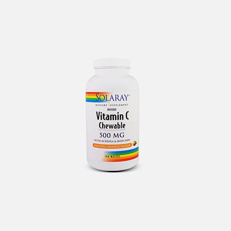 Vitamina C 500 mg sabor naranja – 100 tabletas – Solaray