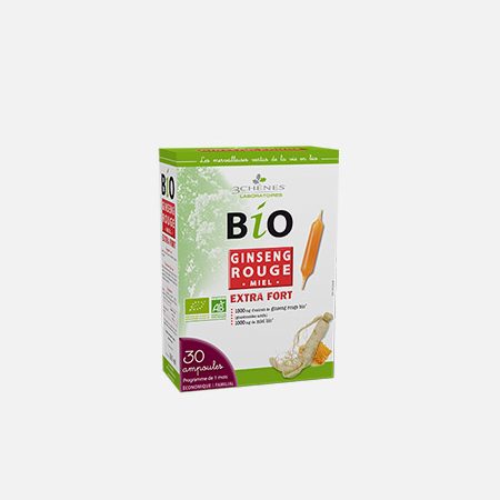 Ginseng Rouge Bio Extra Forte – 30 ampollas – 3 Chênes