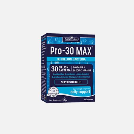 Pro-30 Max (30 mil millones de bacterias) – 30 cápsulas – Natures Aid