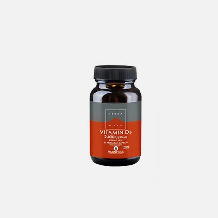 Complejo de vitamina D3 2000iu (50µg) – 50 cápsulas – Terra Nova