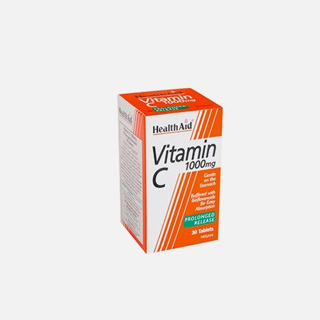 Vitamina C 1000 mg de liberación prolongada – 30 tabletas – Health Aid