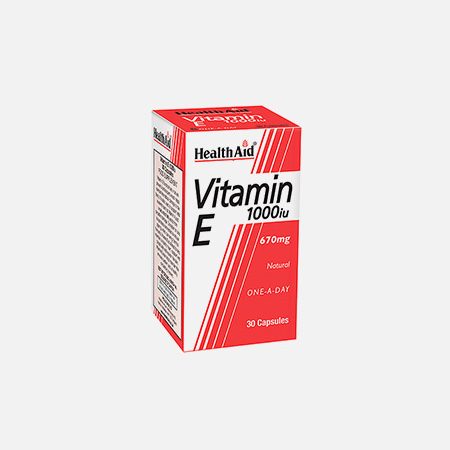 Vitamina E 1000iu natural – 30 cápsulas – HealthAid