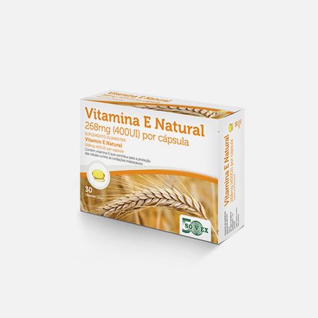 Vitamina E natural 268 mg (400 UI) – 30 cápsulas – Sovex