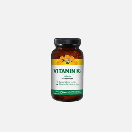 Vitamina K-1 100 mcg – 100 tabletas – Country Life