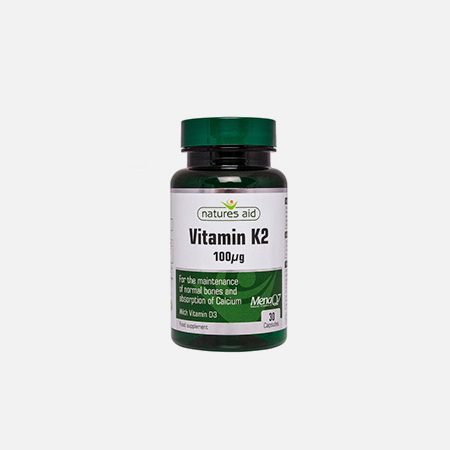 Vitamina K2 + D3 – 30 cápsulas – Natures Aid