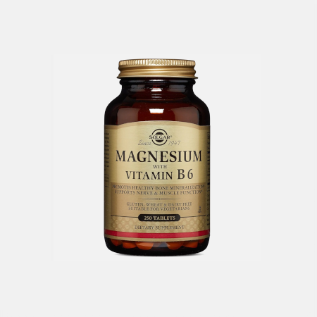 Magnesio con Vitamina B6 – 250 Cápsulas – Solgar