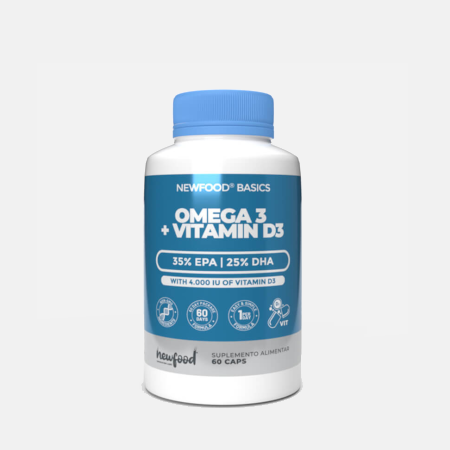 Omega 3 + Vitamina D3 – 60 cápsulas – NewFood