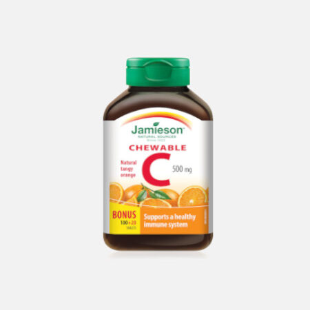 Vitamina C – 500 mg – Sabor Naranja – 100 Comprimidos Masticables – Jamieson