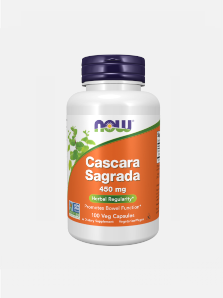Médico cicatriz frio Cascara Sagrada 450mg – 100 cápsulas – Now – Nutribio