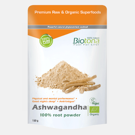 Ashwagandha 100% root powder Bio – 150g – Biotona