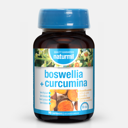 Boswellia + Curcumina – 90 comprimidos – Naturmil