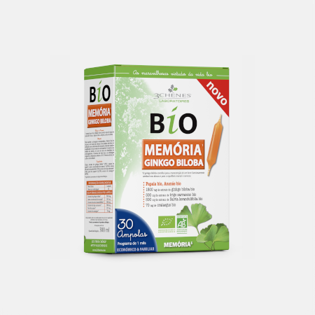 Ginkgo Biloba Memory – 30 ampollas – 3 Chênes