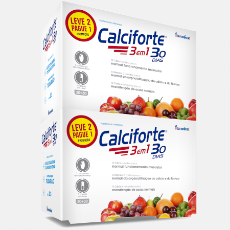 Calciforte 3 en 1 – 2 x 30 comprimidos + 30 cápsulas – Fharmonat
