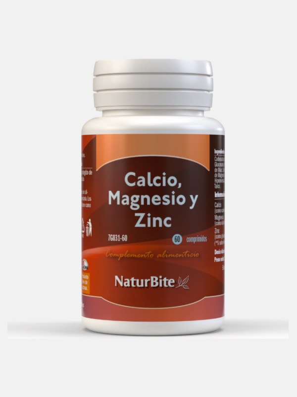 Calcio Magnesio y Zinc - 60 comprimidos - NaturBite
