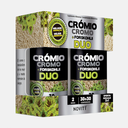 Cromo + Forskolii Duo – 30+30 comprimidos – Novity