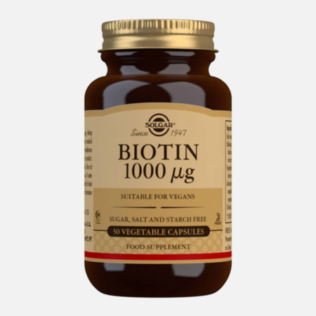 Biotin 1000 mcg – 50 cápsulas – Solgar