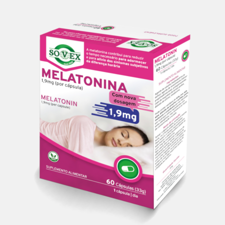 Melatonina 1,9 mg – 60 cápsulas – Sovex
