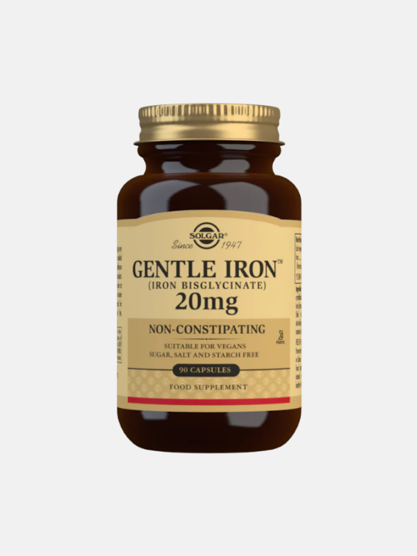 Gentle Iron 20mg - 90 cápsulas - Solgar