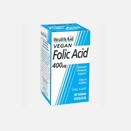 Ácido fólico 400µg – 90 comprimidos – Health Aid
