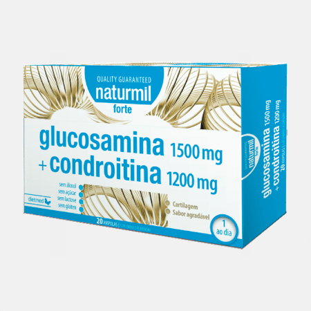 Glucosamina 1500mg + Condroitina 1200mg Forte – 20 ampollas – Naturmil