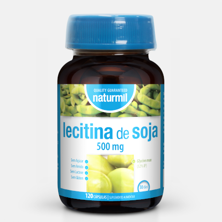 Lecitina de Soja 500 mg – 120 cápsulas – Naturmil