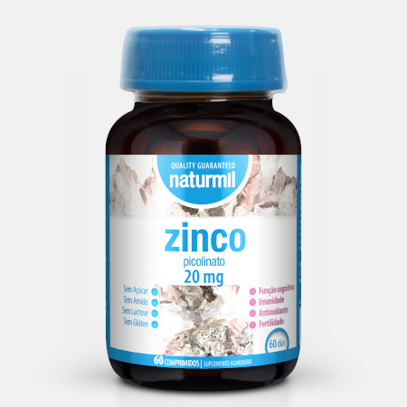 Zinc picolinato 20 mg – 60 comprimidos – Naturmil