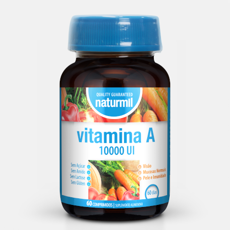 Vitamina A 10000 UI – 60 comprimidos – Naturmil