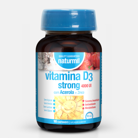 Vitamina D3 4000 UI Strong – 90 comprimidos – Naturmil