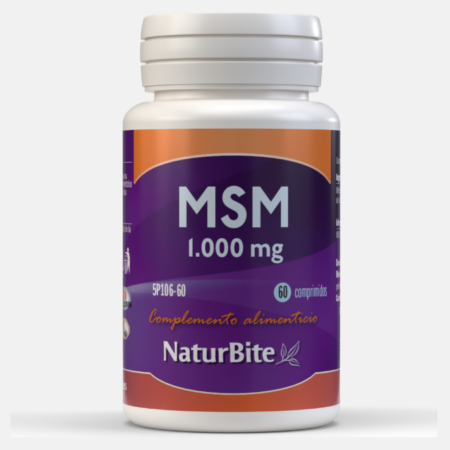 MSM 1000mg – 60 comprimidos – NaturBite