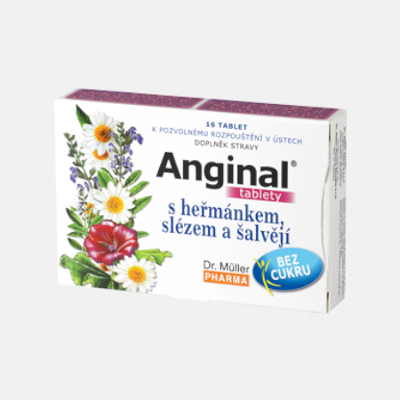 ANGINAL Manzanilla Malva Salvia – 16 comprimidos – Dr. Muller Pharma