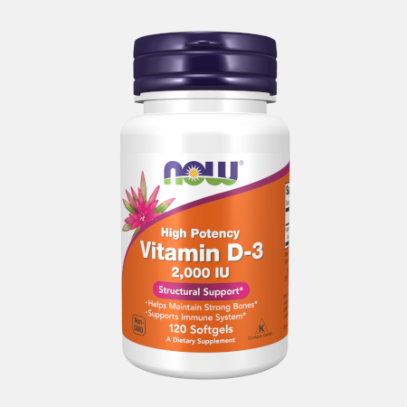 Vitamin D3 2000 IU – 120 cápsulas – Now