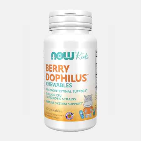 Berry Dophilus Kids – 60 comprimidos masticables – Now