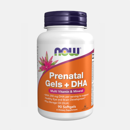 Prenatal Gels + DHA – 90 cápsulas – Now