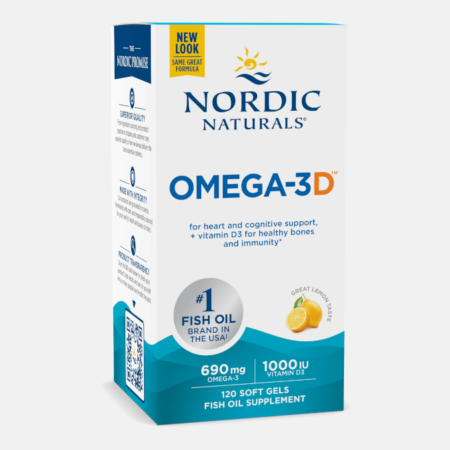 Omega-3D 690mg Lemon – 120 softgels – Nordic Naturals