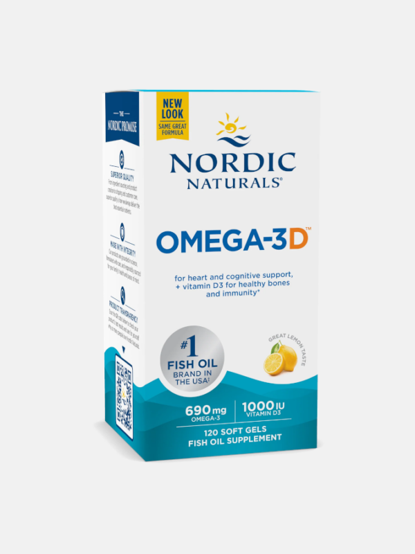 Omega-3D 690mg Lemon - 120 softgels - Nordic Naturals