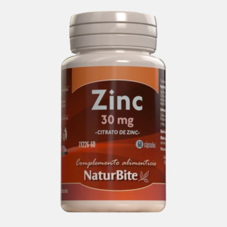 Citrato de Zinc 30mg – 60 cápsulas – NaturBite