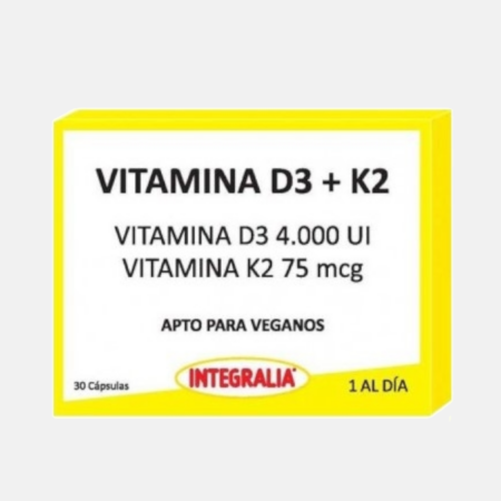 Vitamina D3 + K2 – 30 cápsulas – Integralia