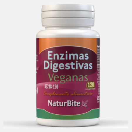 Enzimas Digestivas Veganas – 120 comprimidos – NaturBite