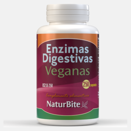 Enzimas Digestivas Veganas – 250 comprimidos – NaturBite