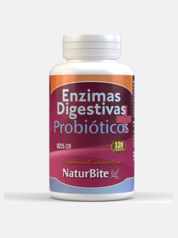 Enzimas Digestivas con Probióticos - 120 cápsulas - NaturBite
