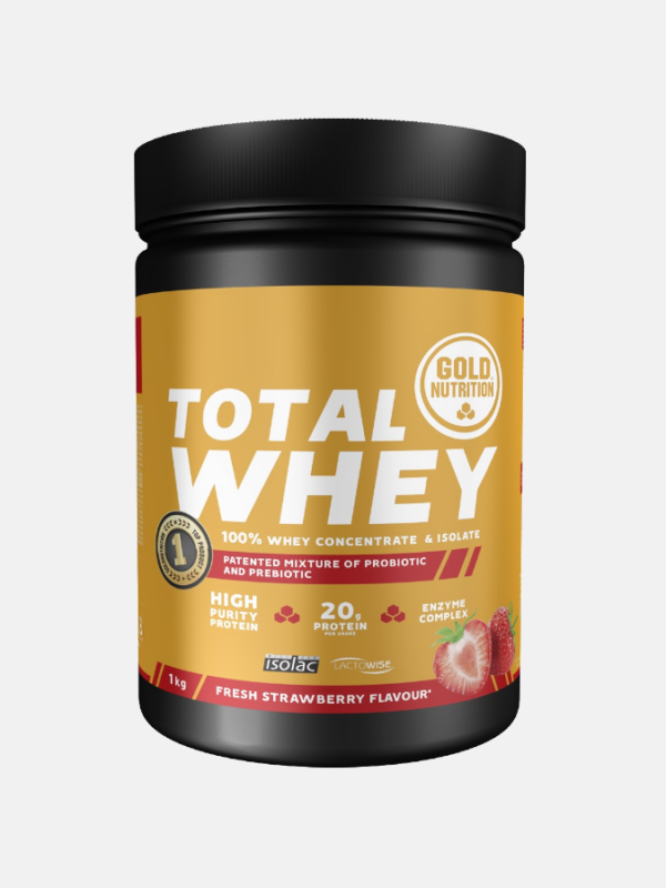 Total Whey Fresa - 800 g - Gold Nutrition