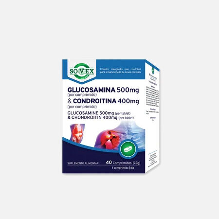 Glucosamina 500 mg + Condroitina 400 mg – 40 tabletas – Sovex