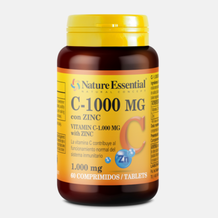 Vitamina C 1000mg + Zinc 10mg – 60 comprimidos – Nature Essential