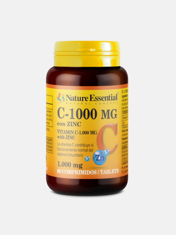 Vitamina C 1000mg + Zinc 10mg - 60 comprimidos - Nature Essential